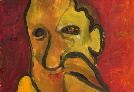 Ben Carrivick - Signed Contemporary Oil, Abstracted Male Portrait