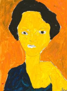 Ben Carrivick - Three Contemporary Oils, Figures with Black Hair II