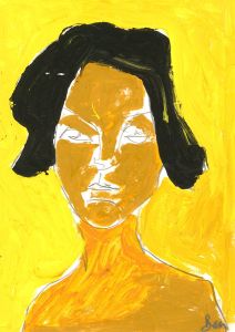 Ben Carrivick - Four Contemporary Oils, Portrait in Yellow