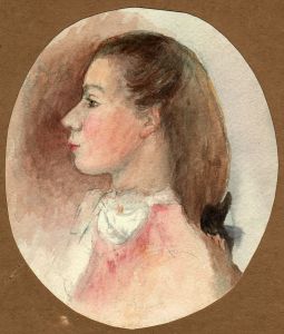 19th Century Watercolour Portrait of a Girl