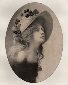 Fine Victorian Charcoal and Chalk Drawing of a Woman