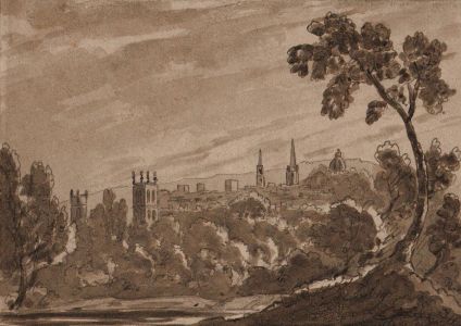 Oxford ca 1800 Pen, Ink, Wash