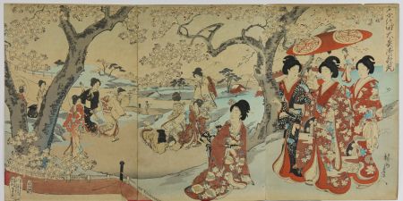 Toyohara (Yoshu) Chikanobu (1838-1912) - Women's Activities Oban Triptych
