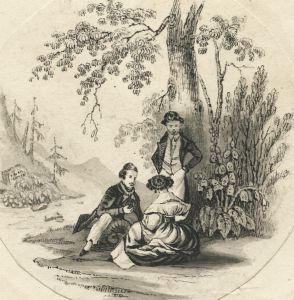 Fine Mid 19th Century Watercolour - Miniature, Trio of Figures