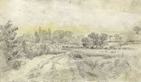 19th Century Graphite Drawing - Road from Ham Green to Deptford