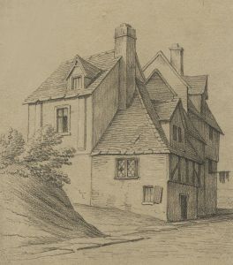 19th Century Graphite Drawing - House