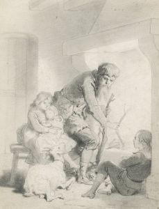 Excellent 19th Century Graphite Drawing - French Book Illustration