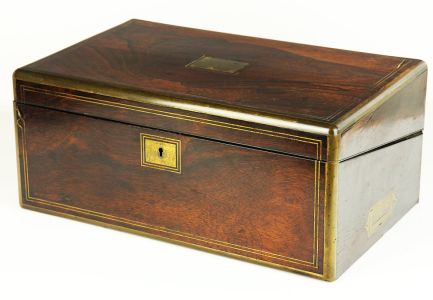 Mid 19th Century Writing Slope - Brass Bound Rosewood Writing Slope
