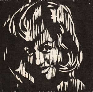 Gerald Coles - 1958 Woodcut, Signed Limited Edition, Female Head