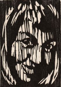Gerald Coles - 1958 Woodcut, Signed Limited Edition, Female Head