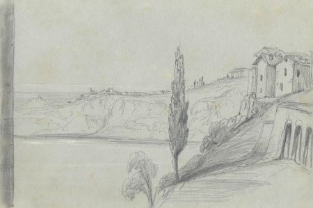 Lady Burlington (1812-1840) - 19th Century Graphite Drawing, Scenes of Italy
