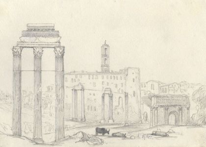 Lady Burlington (1812-1840) - 19th Century Graphite Drawing, Rome