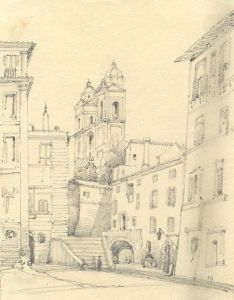 Lady Burlington (1812-1840) - 19th Century Graphite Drawing, Rome