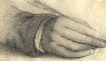 19th Century Graphite Drawing - A Hand