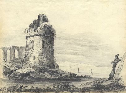 May Newmarch - 19th Century Graphite Drawing, Coastal Scene