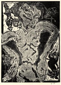 Linda Crane - Contemporary Linoprint, Woman