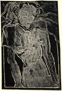 Linda Crane - Contemporary Linoprint, Woman
