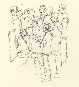 Frances Watt - 1963 Pen and Ink Drawing, Drawn for The Times