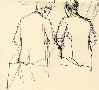 Frances Watt - 1963 Pen and Ink Drawing, Drawn at Lloyd's