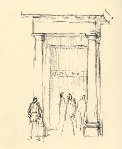 Frances Watt - 1962 Pen and Ink Drawing, For the Times