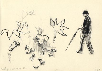 Frances Watt - 1961 Pen and Ink Drawing, Barclay's Lombard St