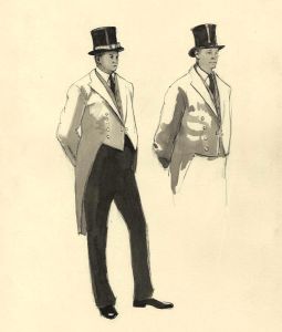 Frances Watt - Fine 1965 Watercolour, City Gent in Formal Dress