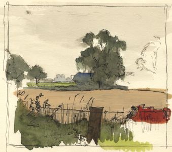 Frances Watt - 1961 Watercolour, Near Knebworth
