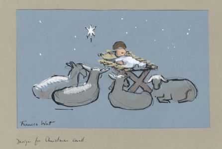 Frances Watt - Mid 20th Century Watercolour, Design for a Christmas Card