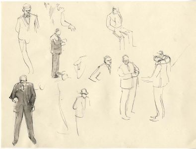 Frances Watt - Mid 20th Century Pen and Ink Drawing, Traders