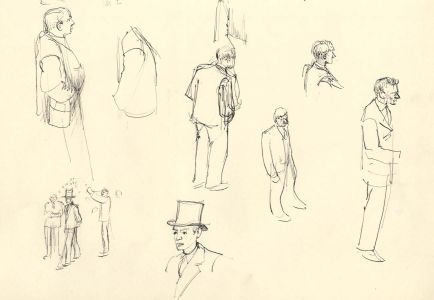Frances Watt - Mid 20th Century Pen and Ink Drawing, Traders