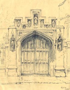 Frances Watt - 1945 Pen and Ink Drawing, Magdalen College, Oxford