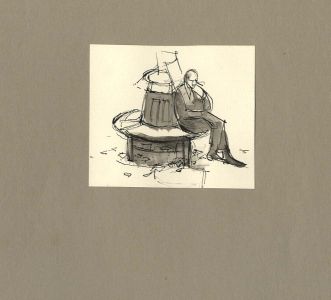 Frances Watt - Mid 20th Century Pen and Ink Drawing, Trader
