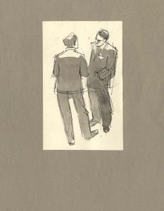 Frances Watt - Mid 20th Century Pen and Ink Drawing, Traders