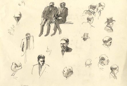 Frances Watt - Mid 20th Century Pen and Ink Drawing, Shipping