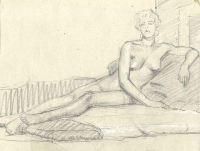 Frances Watt - Mid 20th Century Graphite Drawing, Figure Study