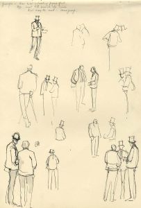 Frances Watt - 1962 Pen and Ink Drawing, Traders Drawn for the Times