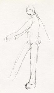 Frances Watt - Mid 20th Century Pen and Ink Drawing, Ice Skating