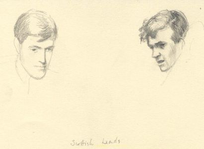 Frances Watt - Mid 20th Century Graphite Drawing, Scottish Heads