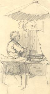 Frances Watt - Mid 20th Century Graphite Drawing, Drawn in Rome