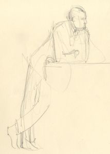 Frances Watt - 1967 Graphite Drawing, The Discount Market
