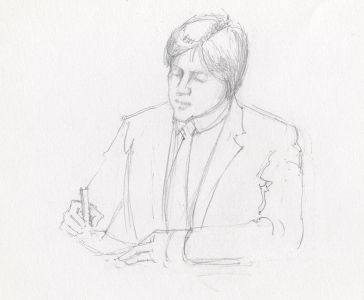 Frances Watt - Mid 20th Century Graphite Drawing, A Trader