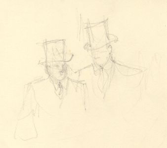 Frances Watt - 1967 Graphite Drawing, The Discount Market