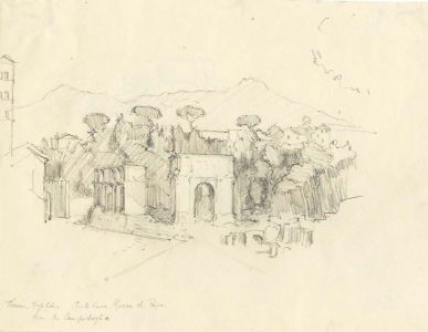 Frances Watt - Mid 20th Century Graphite Drawing, Monte Cavo, Monte Celio