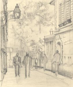 Frances Watt - 1966 Graphite Drawing, Annotated Sketch
