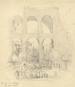 Frances Watt - Mid 20th Century Graphite Drawing, Basilica, Gran Concerto