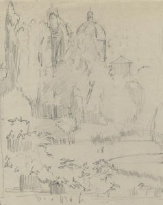 Frances Watt - 1956 Graphite Drawing, Waterloo Park, Highgate