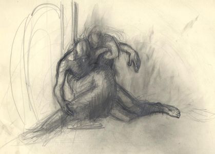 Frances Watt - 1958 Graphite Drawing, Drawn on Good Friday