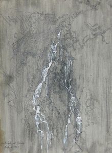 Frances Watt - 1953 Graphite Drawing, Waterfall at Clovelly