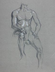 Frances Watt - 1954 Graphite Drawing, Figure Drawing