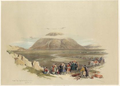 Louis Haghe after David Roberts - 1844 Lithograph, Mount Tabor